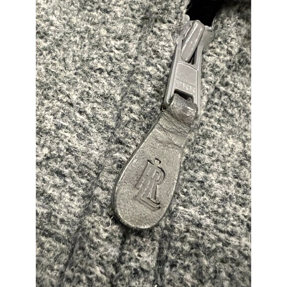 Lauren Ralph Lauren Women Vest Size Medium Patch Gray Grey Zip Front Collar - Picture 9 of 10